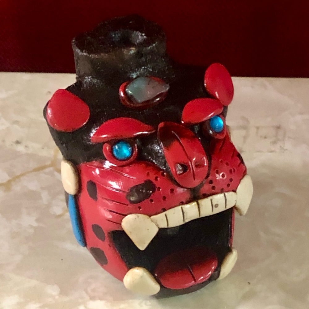 Red and Black Aztec Jaguar Whistle